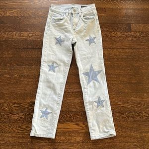 BlankNYC Madison Crop in Starlight, size 24 star patch detail